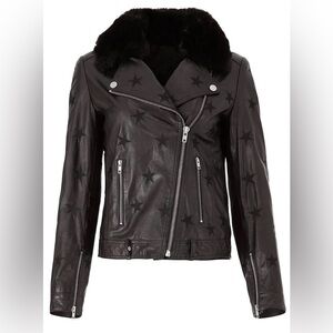 Samantha Sipos - Black Seeing Stars Faux Fur Jacket Size: M